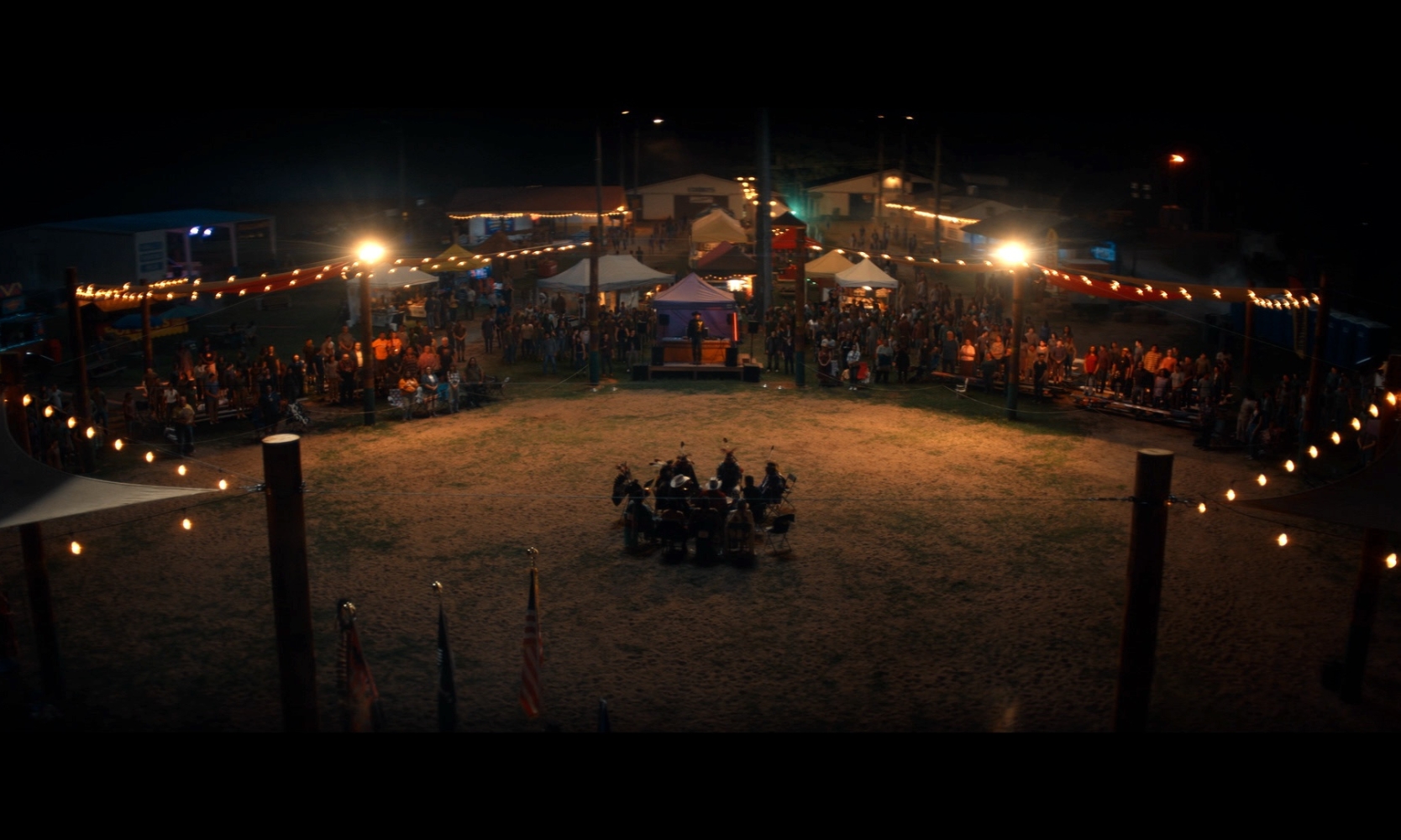 Powwow site with performers